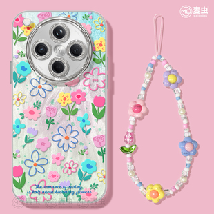 适用oppofindx8手机壳女款 a96软壳 findx9pro保护套硅胶ultra全包防摔reno12镜头膜11彩色花朵oppo清新pro新款