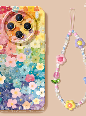 适用vivox200手机壳女款x90s保护套x80pro硅胶x70全包防摔x60tpro高级50新款x100个性vivo彩色花朵pro+软外壳