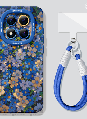 适用红米note14pro手机壳女款note13保护套小米高级note11pro硅胶防摔10por+全包redmi蓝色12turbo软好看花朵