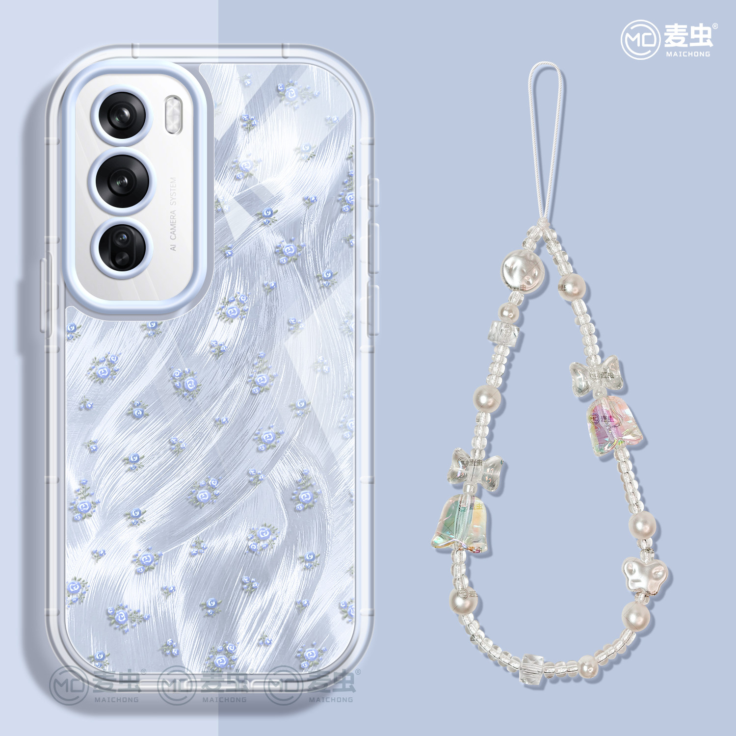 适用opporeno12手机壳女款reno11保护套10硅胶pro全包k12防摔a97透明reno蓝花高级oppo超好看真我12新款a96软