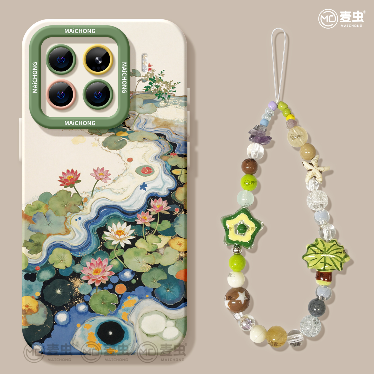 【热卖新品】水墨荷花手机壳