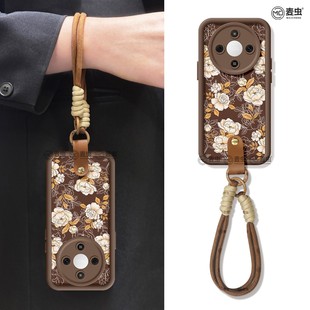 软壳x30 新年外honor花朵线条x50i 适用荣耀x60手机壳女款 x70i保护套硅胶x40gt全包防摔50小羊皮华为X50GT新款