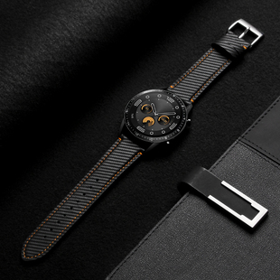 适用华为gt5手表带真皮高级watch4pro的新款智能运动gt5pro手表链男款系列watchgt4专用夏天gt3透气男士2男表