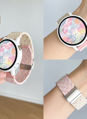 适用华为watchgt3表带gt5女士编织gt4gt3gt2gt1手表带女式watch5/4pro替换带fit3女款荣耀magic2创意gt6专用