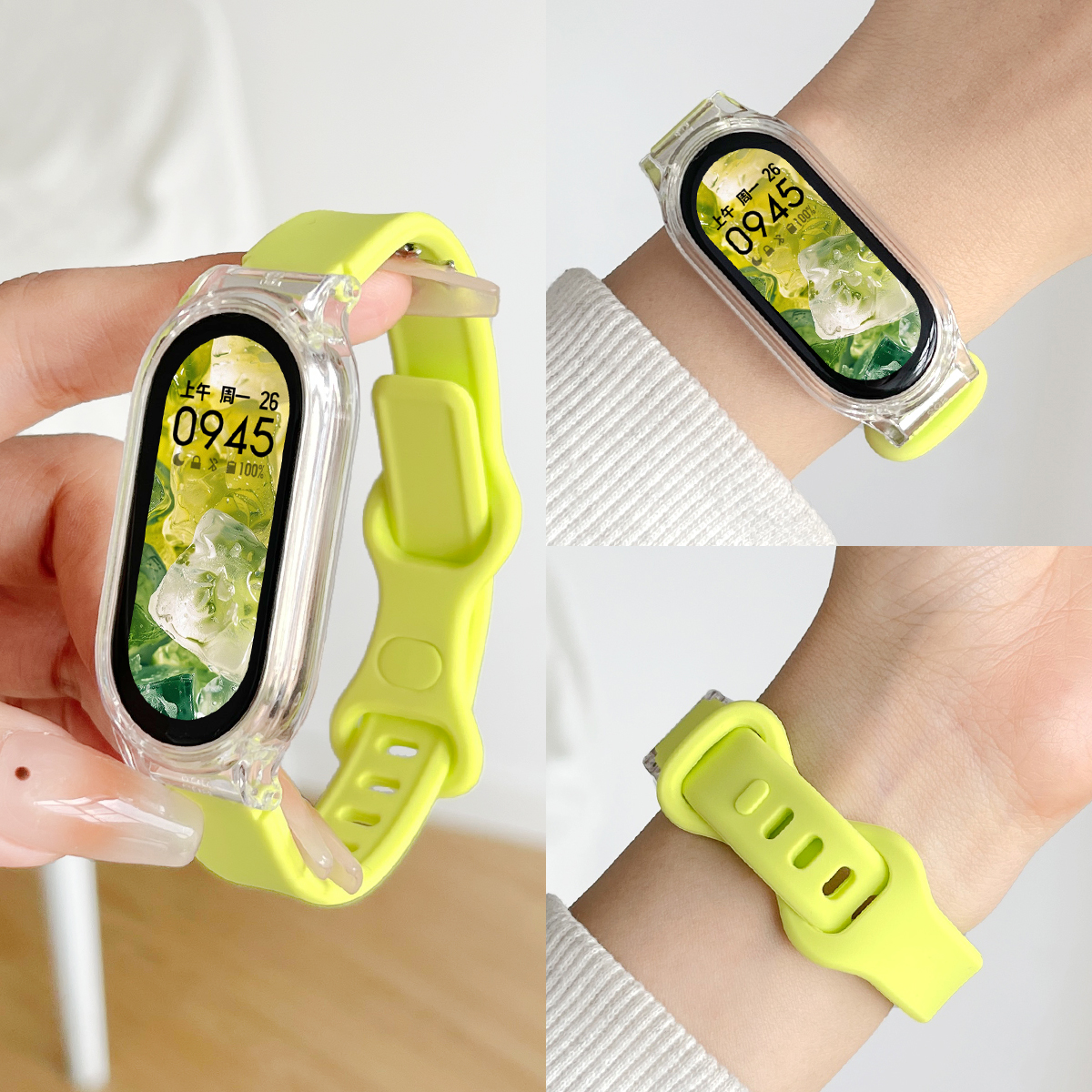 适用手环9表带硅胶小蛮腰蝴蝶扣