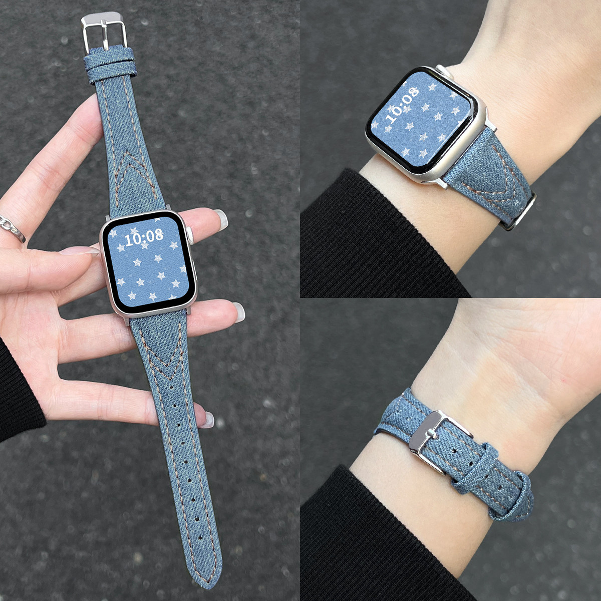 适用华为fit4表带秋冬女款fit4Pro系列手表带新款牛仔真皮watchfit3高级感精致女士手带fit2/1智能运动手表链,智能设备,智能手表手环表带/腕带,淘宝优惠券,粉丝福利购,淘宝优惠卷