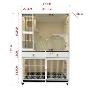 猫别墅实木猫狗一体组合展示笼子超大空间中大型寄样笼带厕所 新款