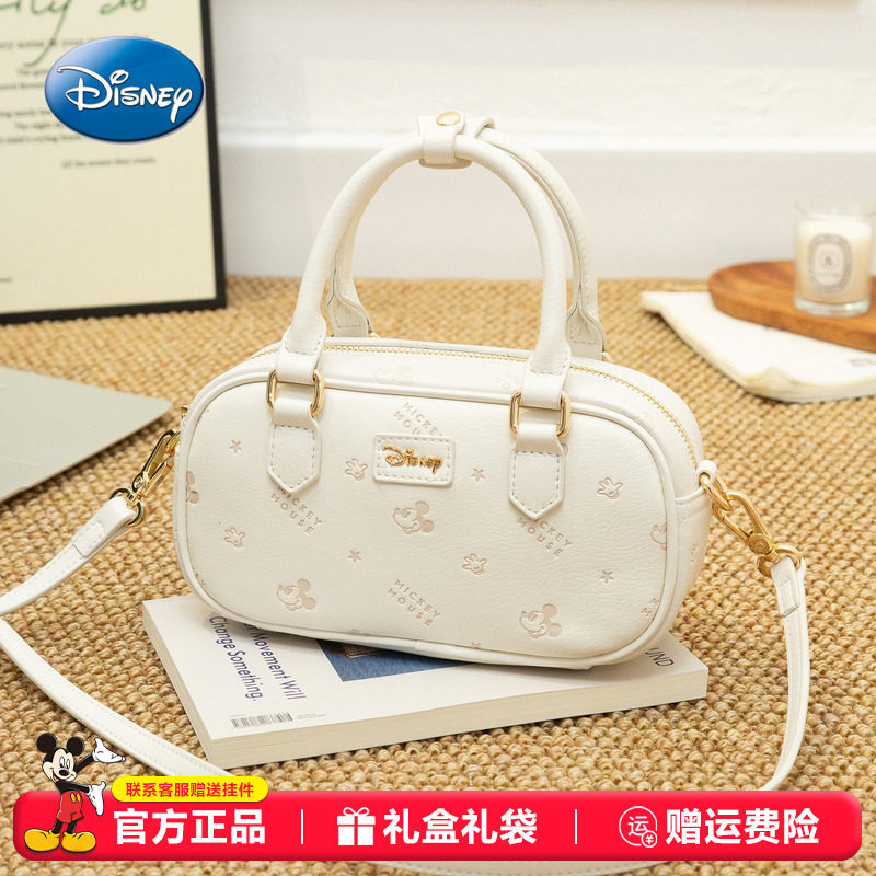 Disney迪士尼米奇印花保龄球枕头包女2026新款手提斜挎包通勤小包
