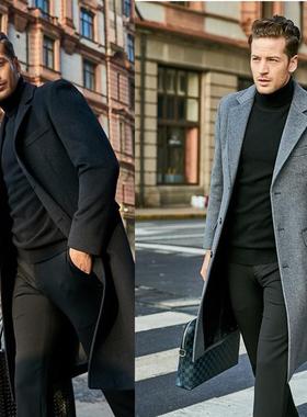 long Jacket for Men Winter Jackets Clothes Trench Coat Mens