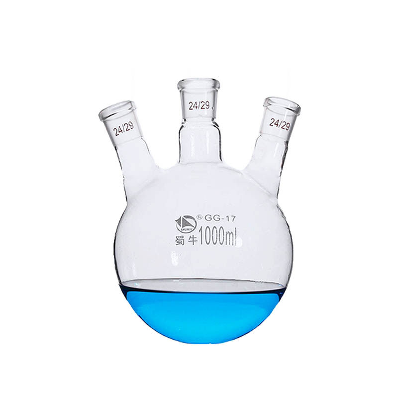 蜀牛斜三口烧瓶斜四口烧瓶100ml250ml500ml三口反应瓶实验室圆底