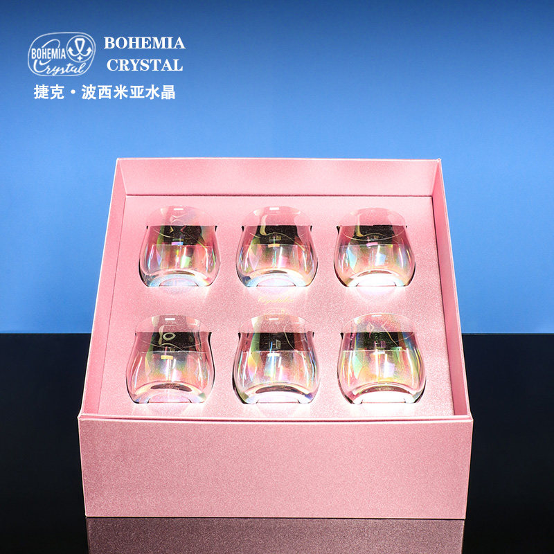 捷克进口无铅水晶威士忌酒杯礼盒套装轻奢高档水杯送礼高颜值酒具