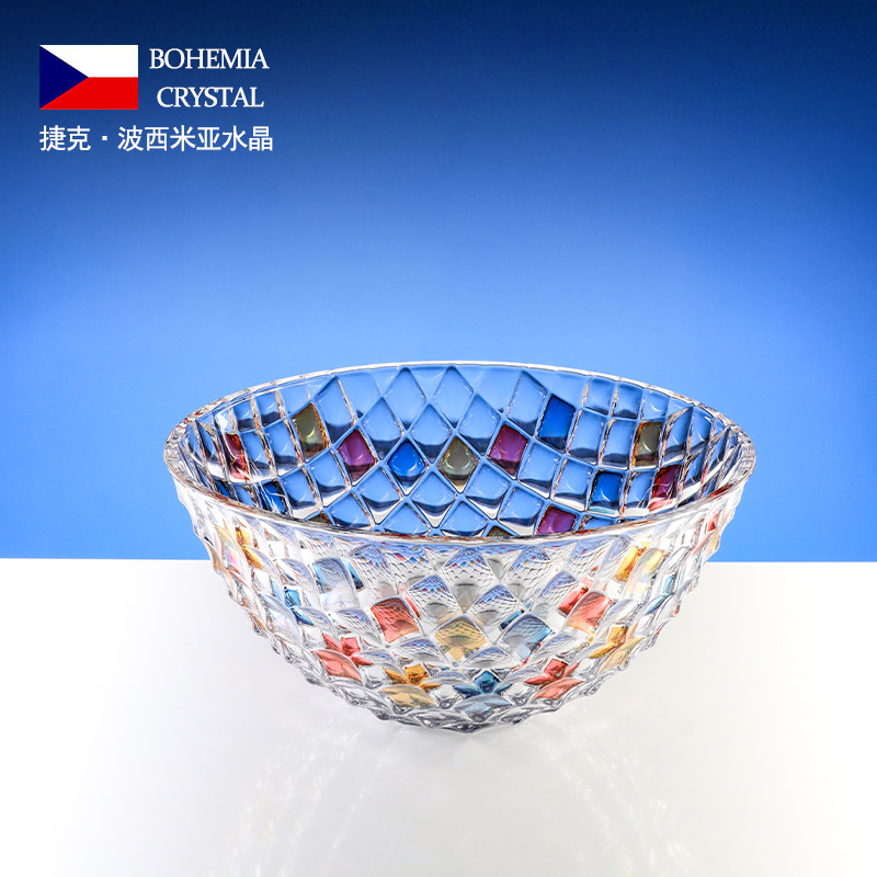 捷克进口水晶水果盘轻奢高档