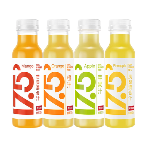 【冷藏型】农夫山泉冷藏型NFC橙汁300ml*6鲜榨苹果汁凤梨汁