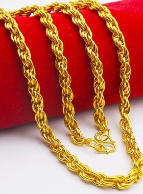 2025新款越南沙金霸气男士项链久不掉色项链麻花链直播爆款首饰品