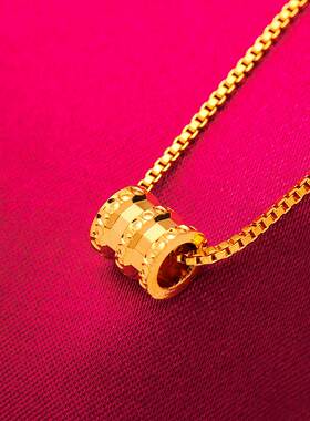 越南沙金小蛮腰吊坠项链黄铜镀金女士时尚锁骨链吊坠直播