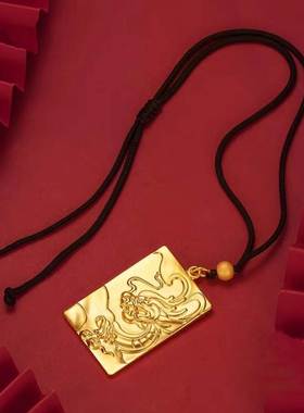 越南沙金复古中国风珍珠镍祥云大龙牌黄铜镀金首饰品爆款货源