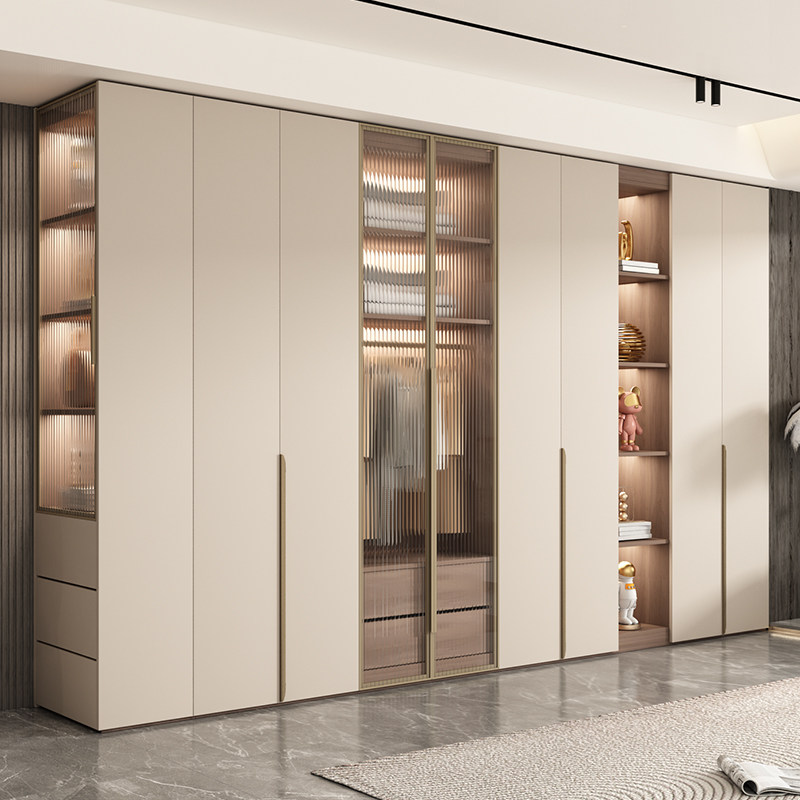 新款实木衣柜家用卧室现代简约玻璃门柜子一门到顶大衣橱支持定制,住宅家具,独立衣柜,淘宝优惠券,粉丝福利购,淘宝优惠卷