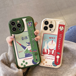 卡通新款适用苹果16PROMAX手机壳15防摔12mini男女/14/13硅胶iphonexr全包8plus支架软保护套7腕带前进超人
