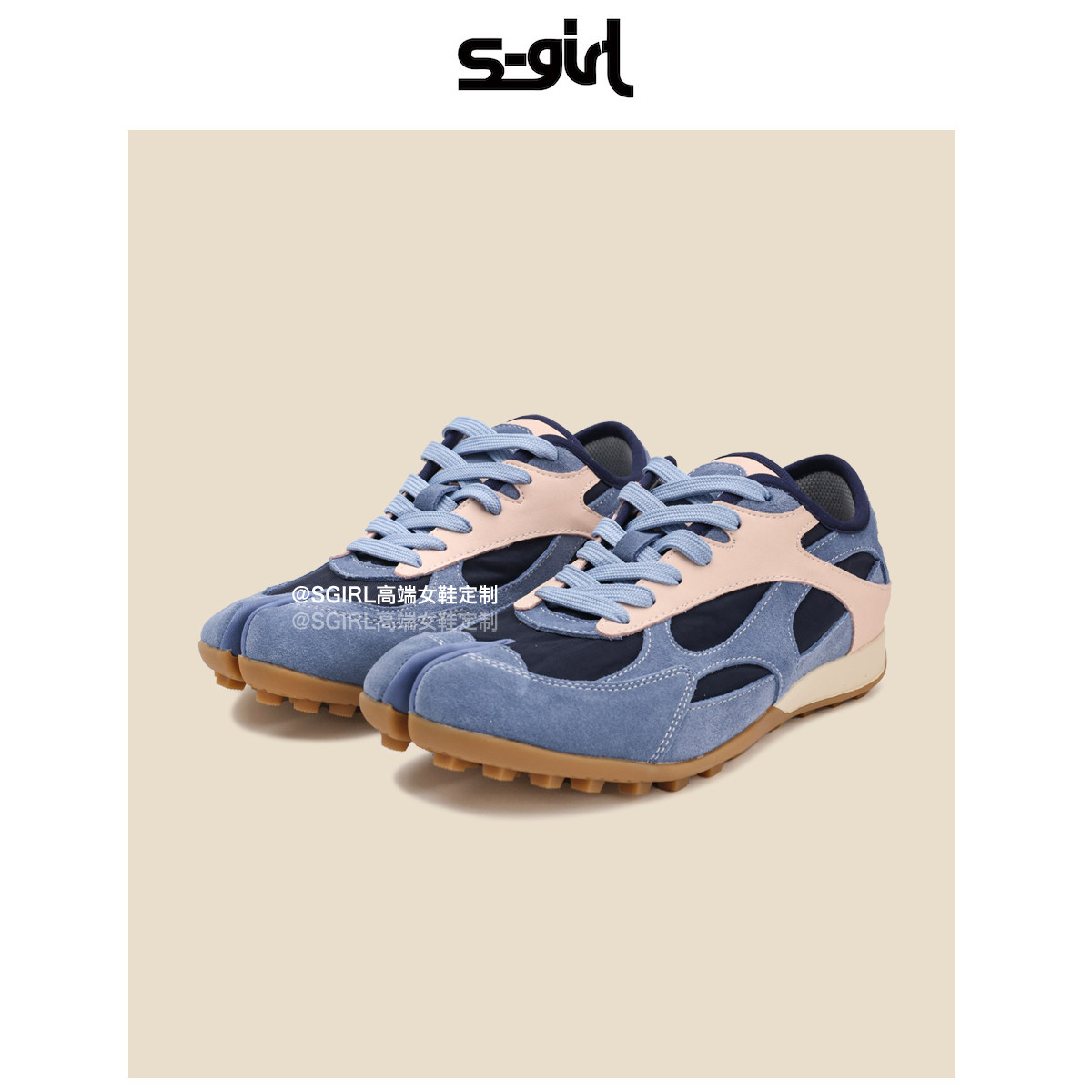 SGIRL TWTW复古拼色分趾德训鞋女2026新款轻便百搭运动老爹鞋潮