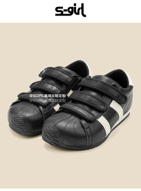 SGIRL TWTW韩版复古厚底板鞋女丑萌魔术贴小众百搭运动休闲德训鞋