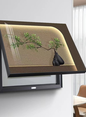 侘寂风电表箱装饰画弱电源总开关遮挡画免打孔多媒体盒配电箱挂画