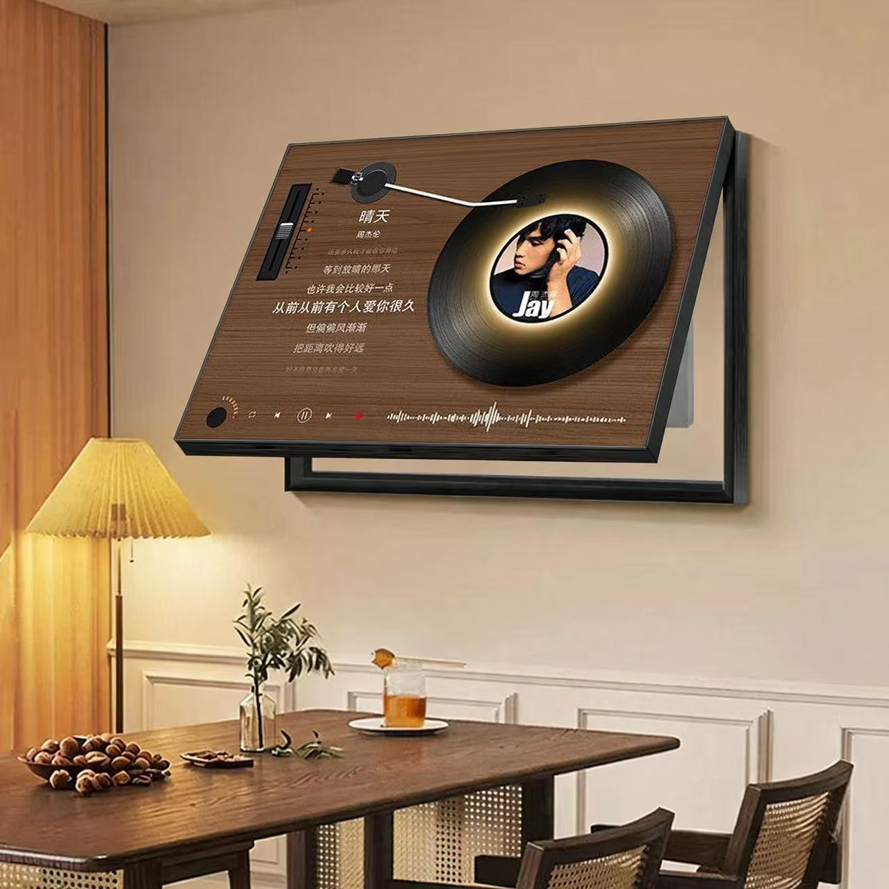 复古黑胶唱片电表箱遮挡装饰画