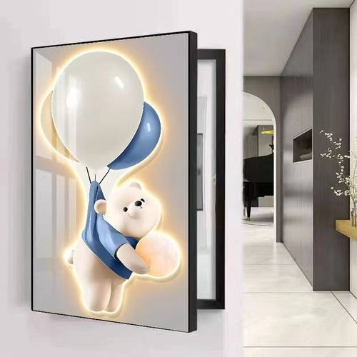 电表箱遮挡竖款简约装饰画