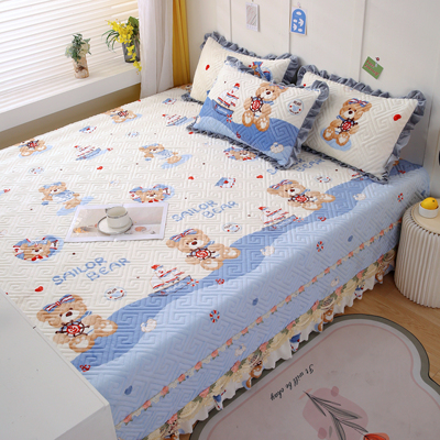 母婴A类牛奶绒榻榻米床盖2025款火炕盖宝宝绒夹棉床单三件套定制