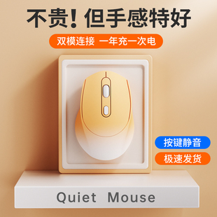 笔记本无线鼠标蓝牙静音充电款 双模女生办公电脑平板通用手感好