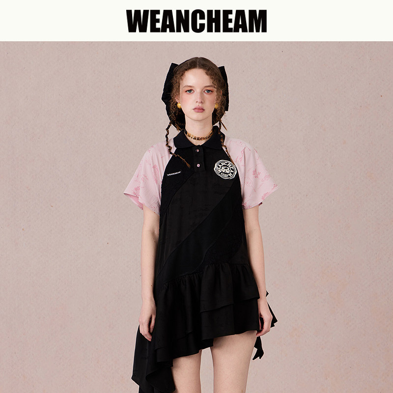 【春新势力周】WEancheAM/未未姆  春夏新品拼接陀螺连衣裙