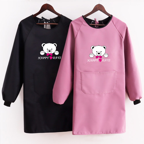 加绒款围裙，保暖舒适防水防油好打理。