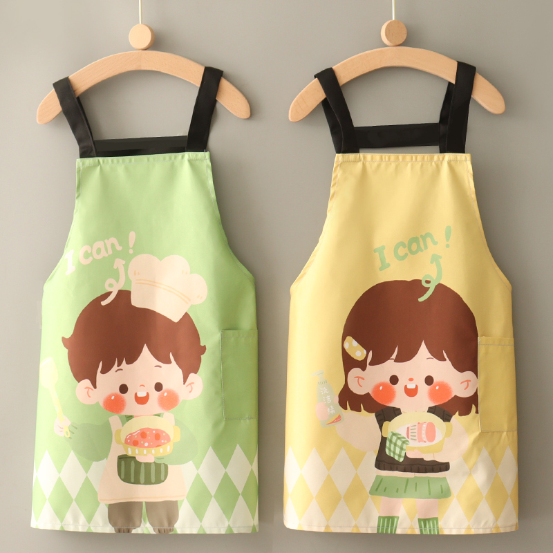 防水儿童围裙女孩家用做饭男孩无袖围腰画画小清新小学生定制印字,家庭/个人清洁工具,围裙,淘宝优惠券,粉丝福利购,淘宝优惠卷