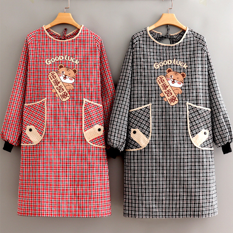 布料长袖厨房做饭透气家用围裙家居虎罩衣新年成人男女工作服,家庭/个人清洁工具,围裙,淘宝优惠券,粉丝福利购,淘宝优惠卷