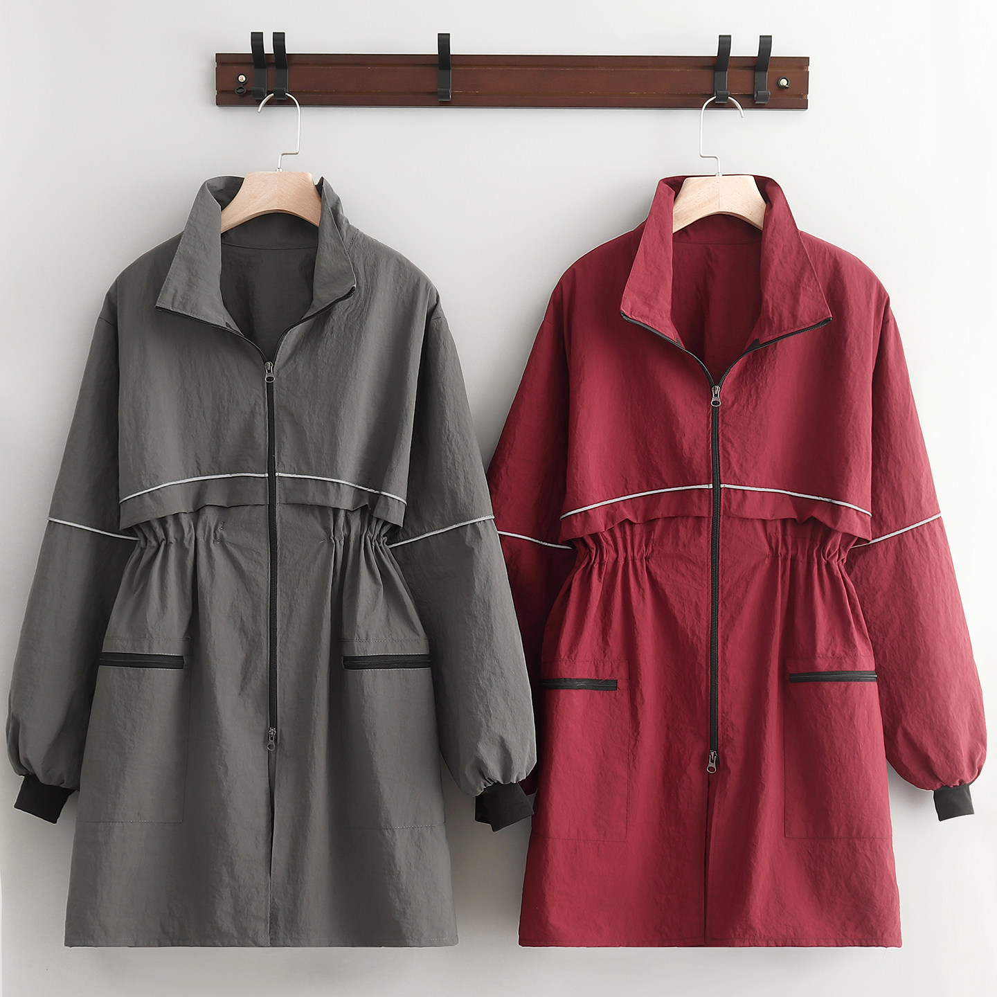 外穿收腰长袖围裙女速干拉链罩衣男家用厨房不沾毛上班工作防泼水,家庭/个人清洁工具,围裙,淘宝优惠券,粉丝福利购,淘宝优惠卷