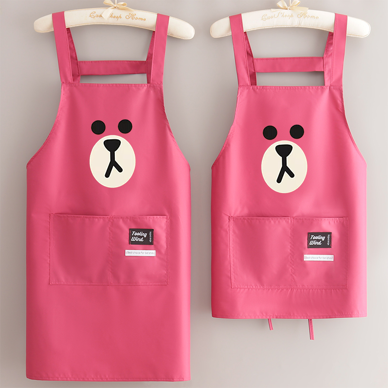 可爱厨房做饭防水围裙女生画画上班工作定制印字家用围腰无袖成人