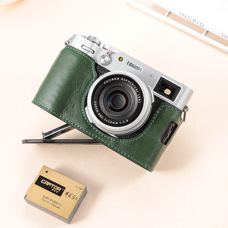 富士x100f相机包皮套X100VX100SX100T相机保护套开孔微单头层真皮