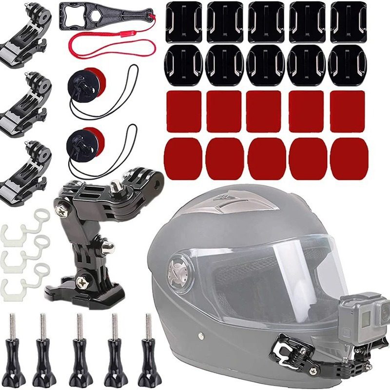 适用Gopro大疆Action/Insta36/小蚁等运动相机骑行头盔下巴支架