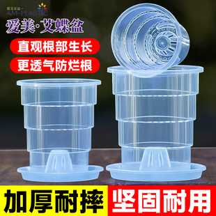 爱美透明青山盆控根花盆塑料大号透气耐用热植兰花蝴蝶兰专用扦插
