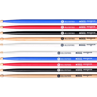 架子鼓鼓棒5A 7A鼓槌 胡桃木质彩色鼓锤 蓝火系列 基础版鼓槌