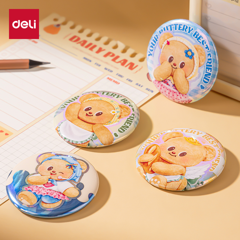 得力黄油小熊玩趣徽章吧唧二次元谷子卡通可爱送人