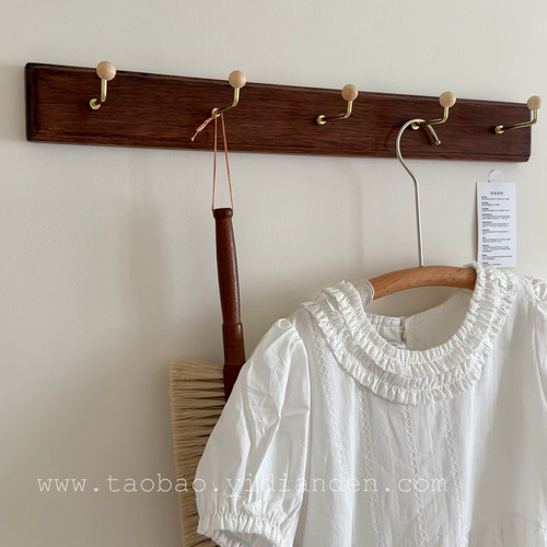 复古实木玄关衣服挂钩挂帽子收纳神器衣柜包包吊带收纳