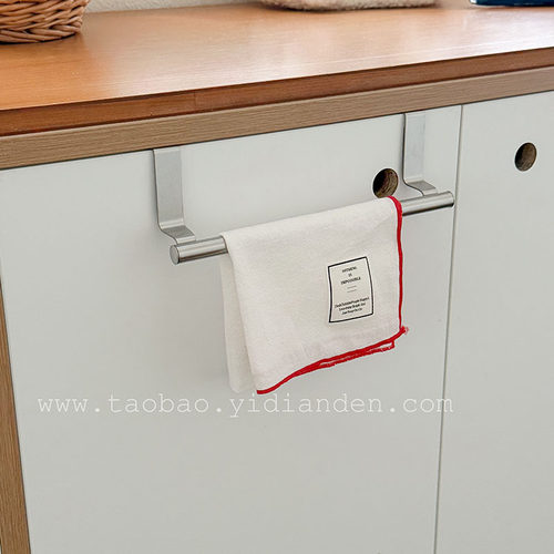 免打孔厨房柜门抹布毛巾挂钩挂杆