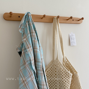 实木挂衣钩免打孔挂衣钩试衣间挂钩门上挂钩衣服架木制单挂钩排钩