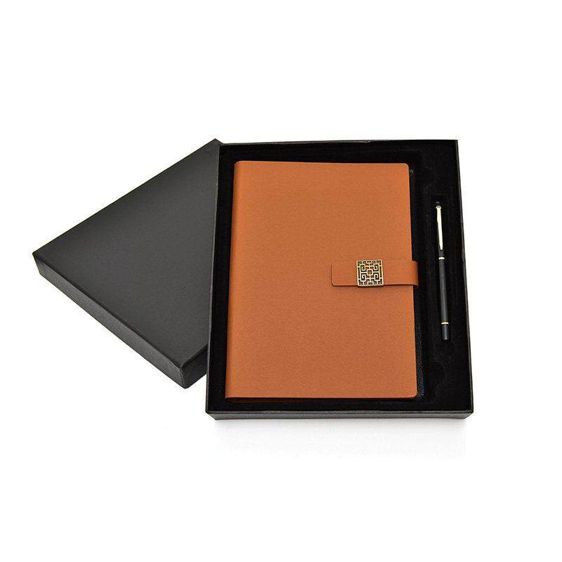 A5活页笔记本软皮革扣线圈可拆卸可打印标志定制大学生企业礼盒