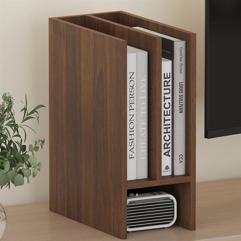 精选艺尚房桌面置物收纳架木质打印机增高架文件文具敞开式分格整