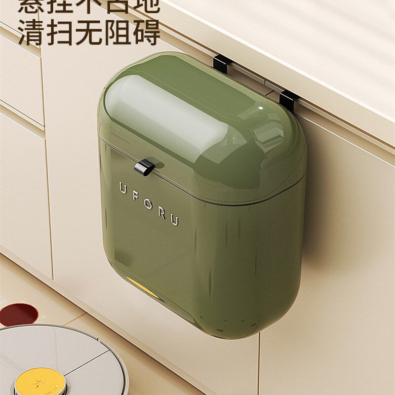 厨房垃圾桶挂式带盖家用大容量壁挂式卫生桶免弯腰厨余收纳专用桶