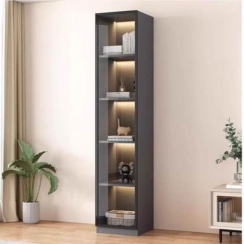 实木书柜一体整墙到顶新中式酒柜带玻璃门展示柜定制书架包安装