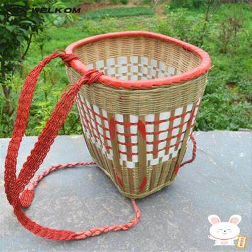 菜茶竹篓编织筐手工采茶箩筐农用竹编双肩背大号竹子背篓家用i.