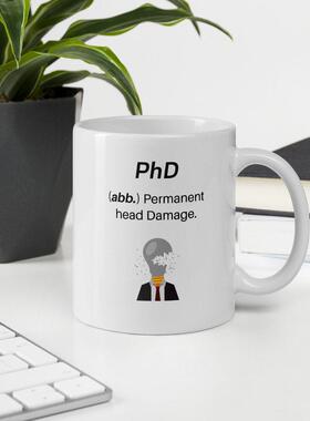 PHD毕业礼物博士生日杯杯子创意有趣陶瓷马克杯水杯礼物定制礼品