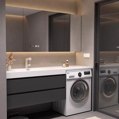 卫生间组合洗衣柜洗漱台洗手池洗脸盆阳台洗衣盆一体柜定制岩板盆